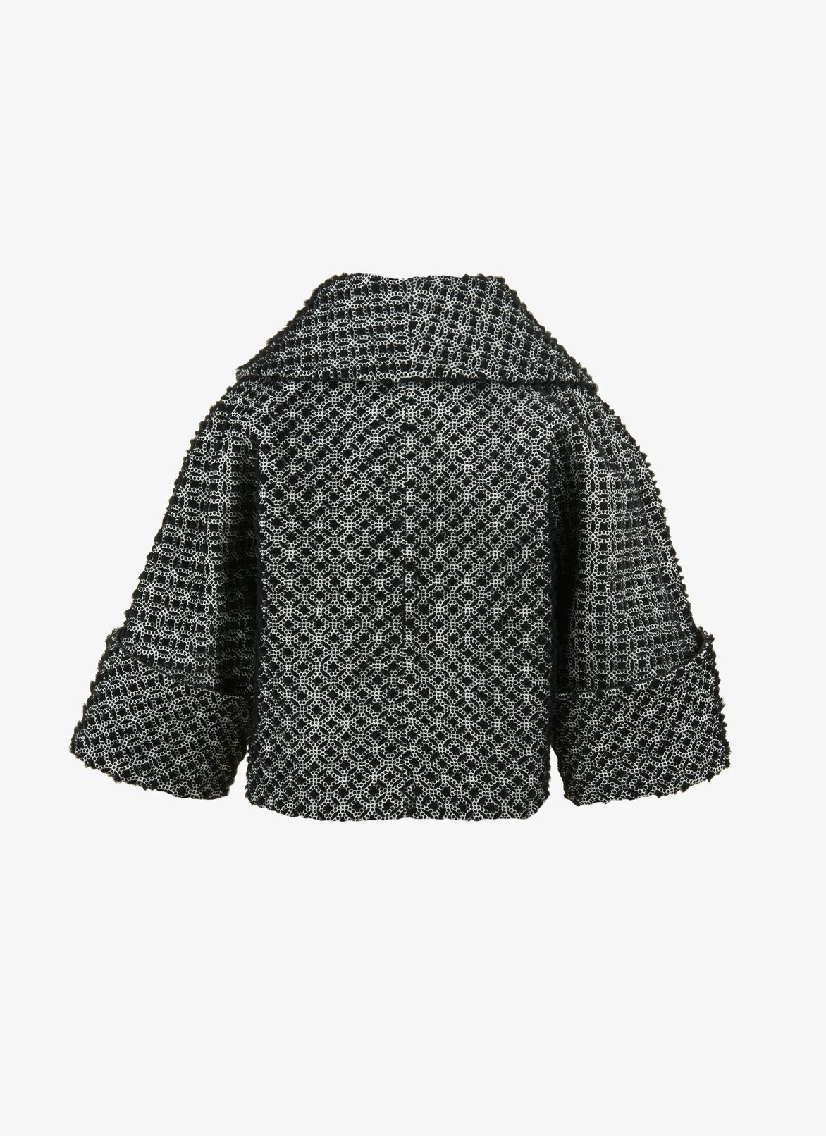 Embroidered Shearling Bolero ALAÏA BLACK/WHITE EMBROIDERED SHEARLING BOLERO